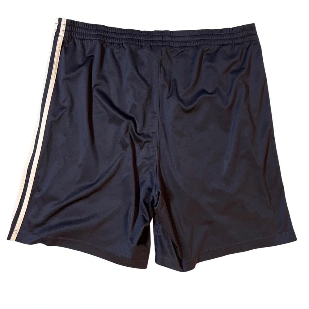 Adidas Men's Navy 3 Stripe Athletic Soccer Gym Shorts Size Large L Drawstring